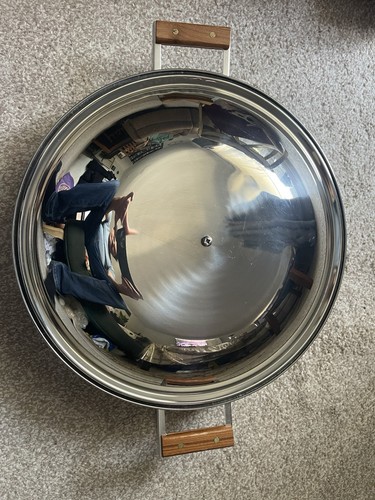 Large 36cm stainless steel wok - large,