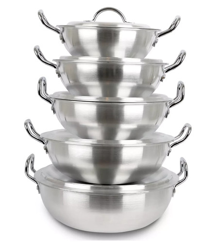 Aluminium wok stir fry - aluminium, karahi
