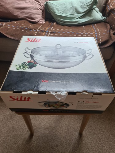 Silit stainless steel wok - stainless, dim