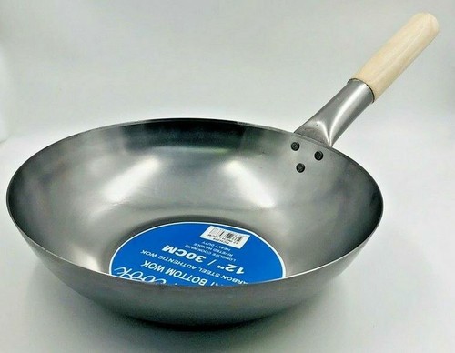Carbon steel wok deep chinese - carbon,