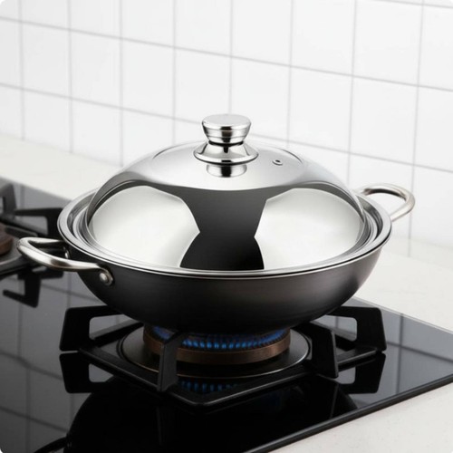 High dome wok - high, lid