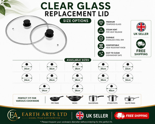 Clear glass pan lid - lid, knob