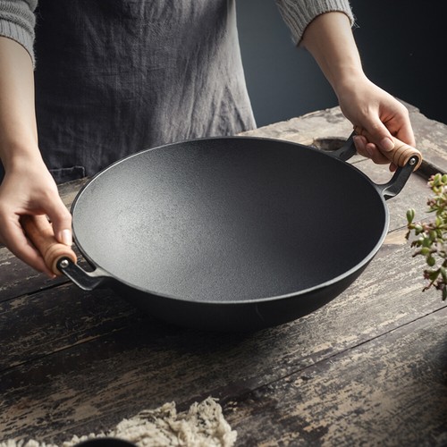 Cast iron large deep - cast, stir