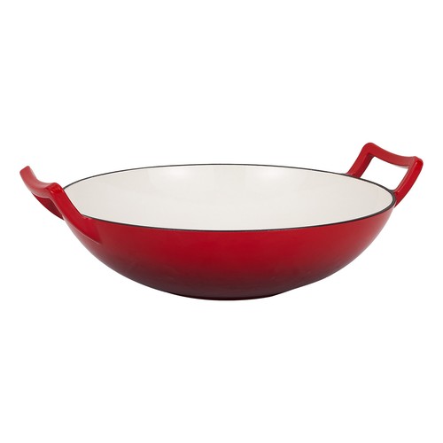 Enamel cast iron wok pan - enamel,